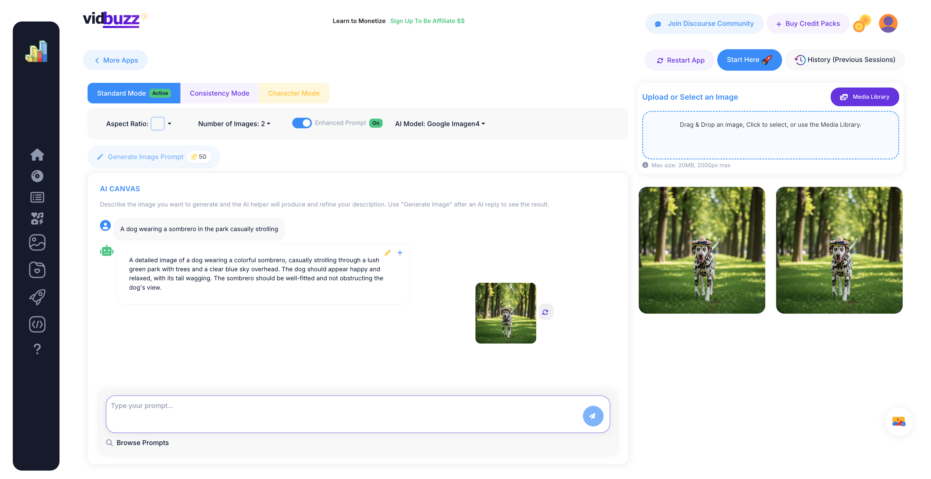 VidBuzz AI Canvas Dashboard
