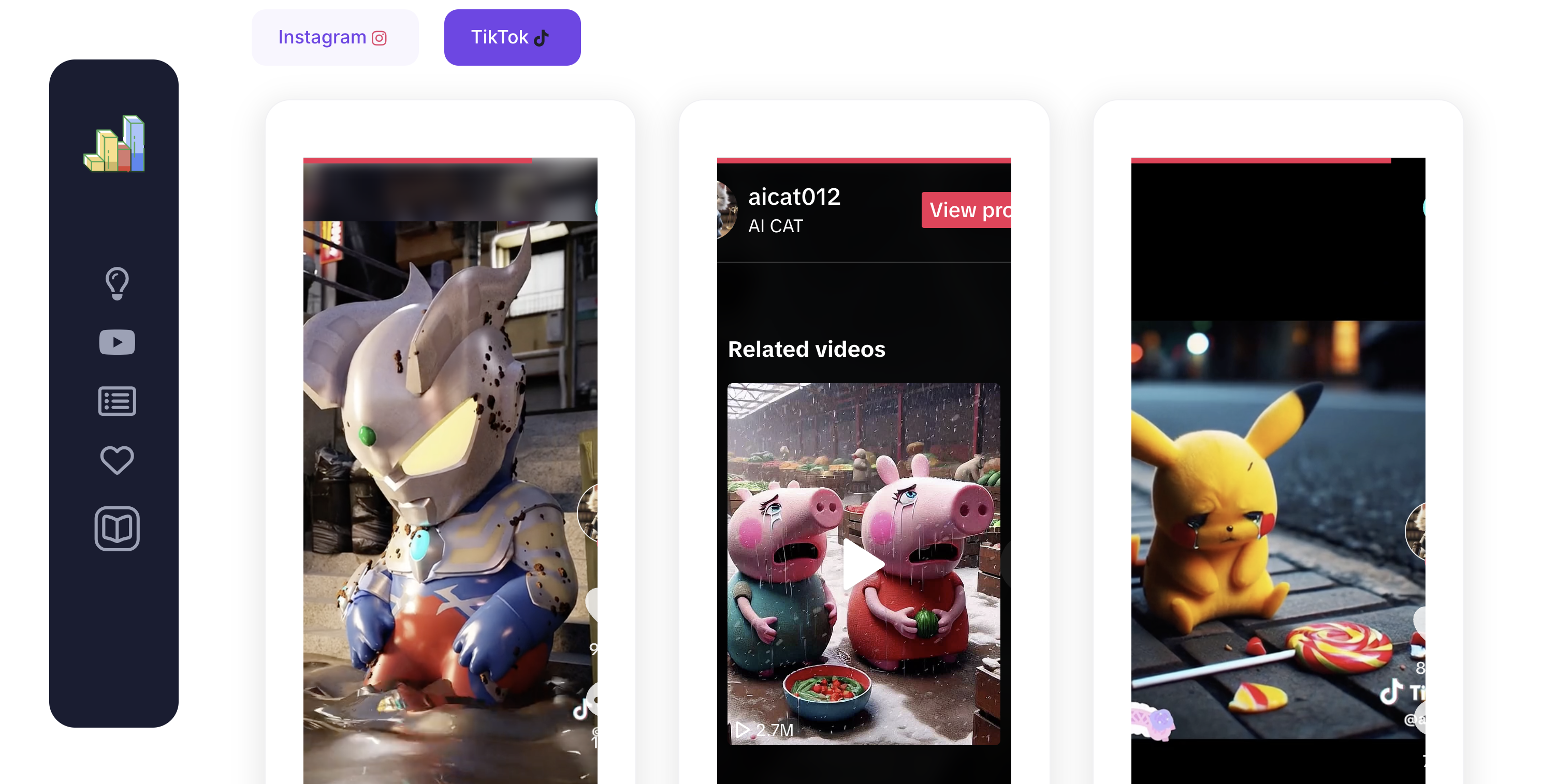 VidBuzz Dashboard - TikTok and Instagram Analytics Platform